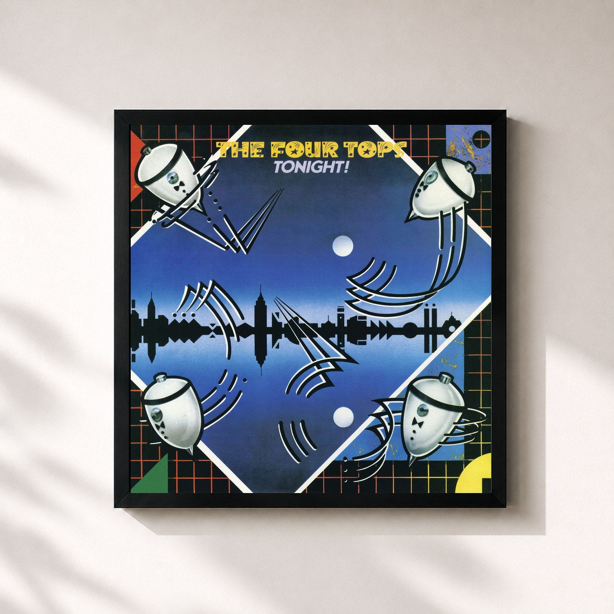 #noir Tableau carré de l'album Tonight de Four Tops, cadre noir 32x32 cm