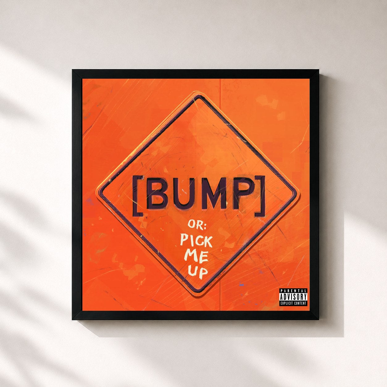 #noir Tableau carré de l'album [BUMP] Pick Me Up de Bas, cadre noir 32x32 cm