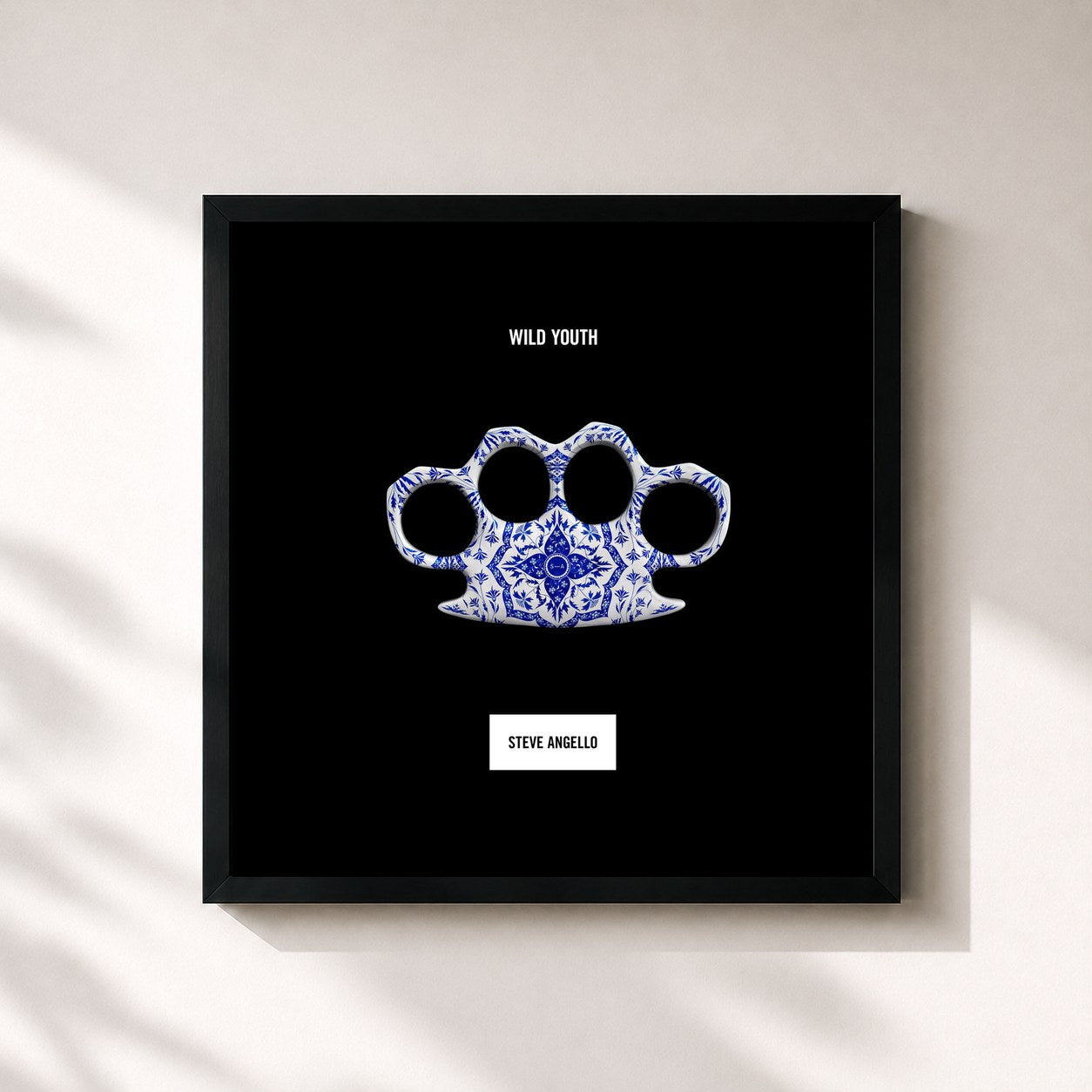 #noir Tableau carré de l'album Wild Youth de Steve Angello, cadre noir 32x32 cm