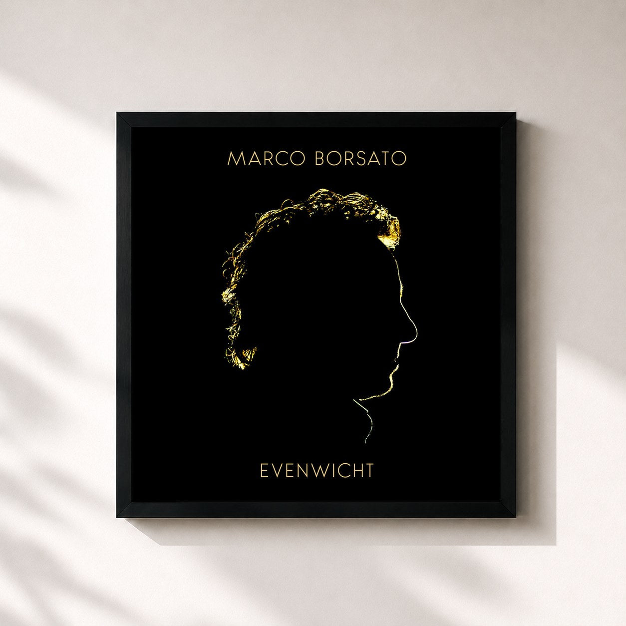 #noir Tableau carré de l'album Evenwicht de Marco Borsato, cadre noir 32x32 cm