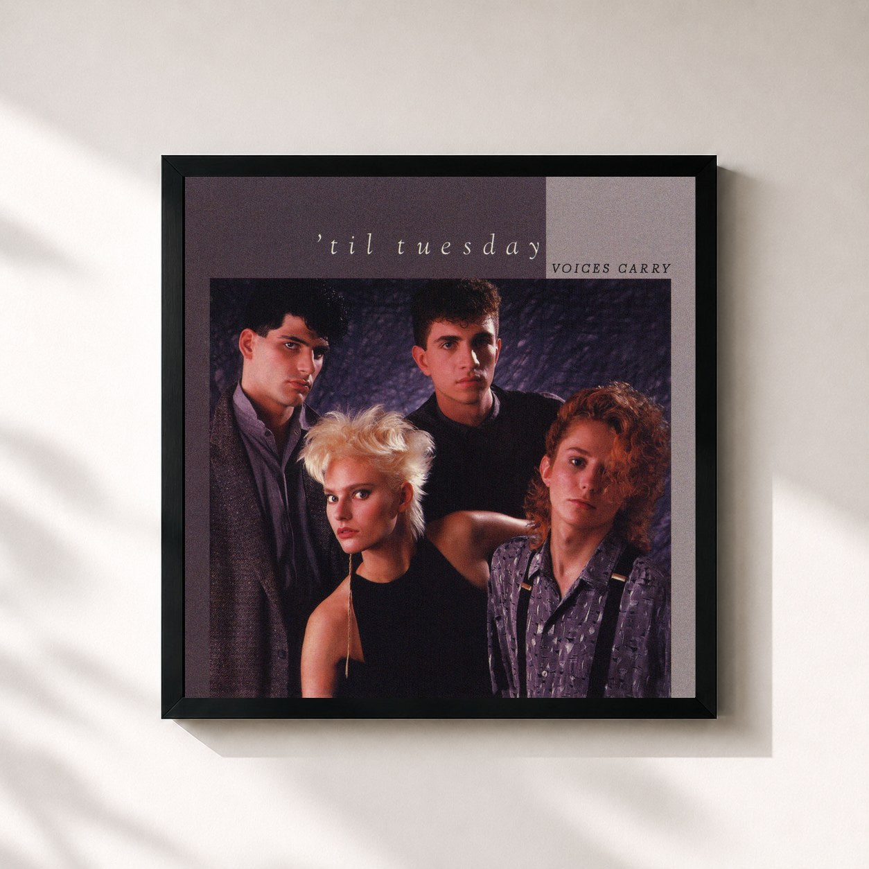 #noir Tableau carré de l'album Voices Carry (Expanded Edition) de 'Til Tuesday, cadre noir 32x32 cm