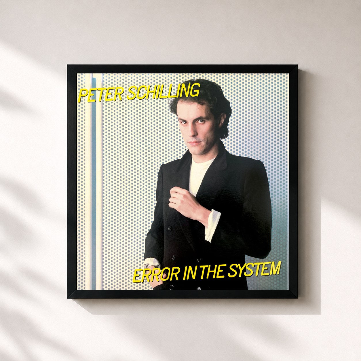 #noir Tableau carré de l'album Error in the System (2023 Remaster) de Peter Schilling, cadre noir 32x32 cm