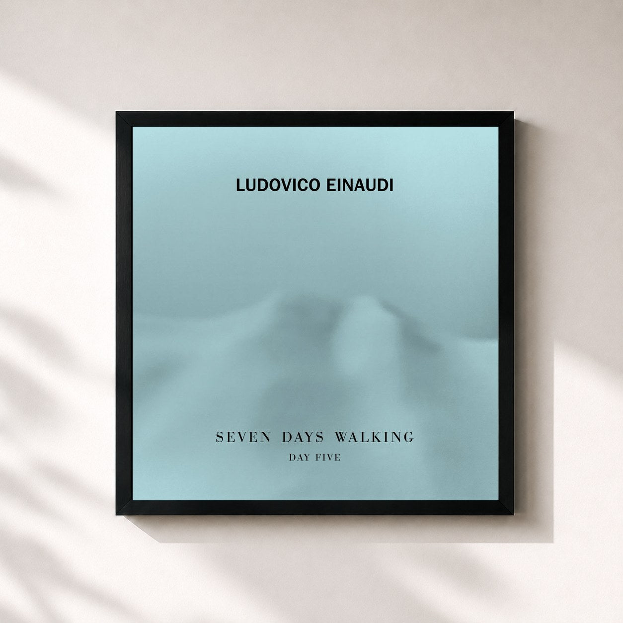 #noir Tableau carré de l'album Seven Days Walking (Day 5) de Ludovico Einaudi, cadre noir 32x32 cm