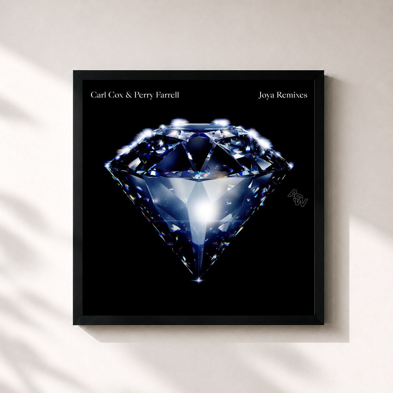 #noir Tableau carré de l'album Joya (Remixes) de Carl Cox, cadre noir 32x32 cm