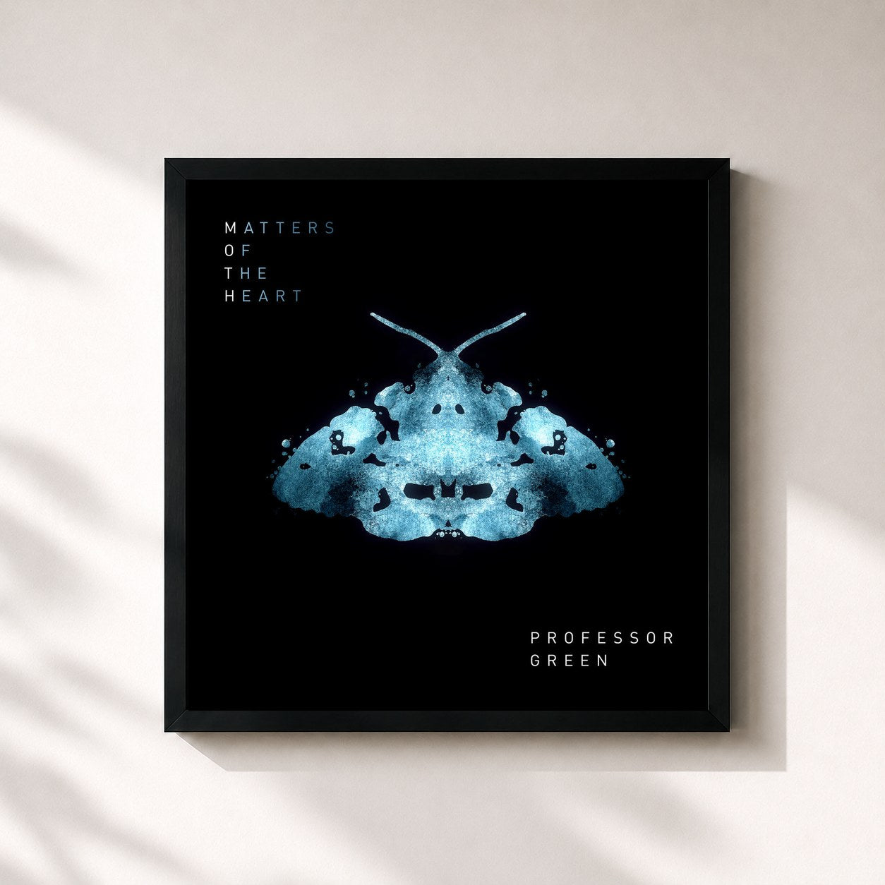 #noir Tableau carré de l'album M.O.T.H de Professor Green, cadre noir 32x32 cm