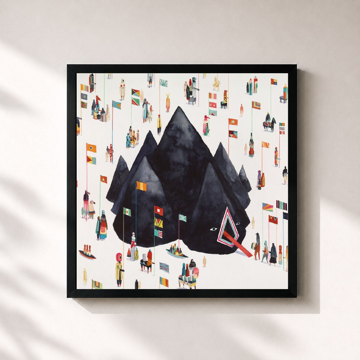 #noir Tableau carré de l'album Home of the Strange de Young the Giant, cadre noir 32x32 cm