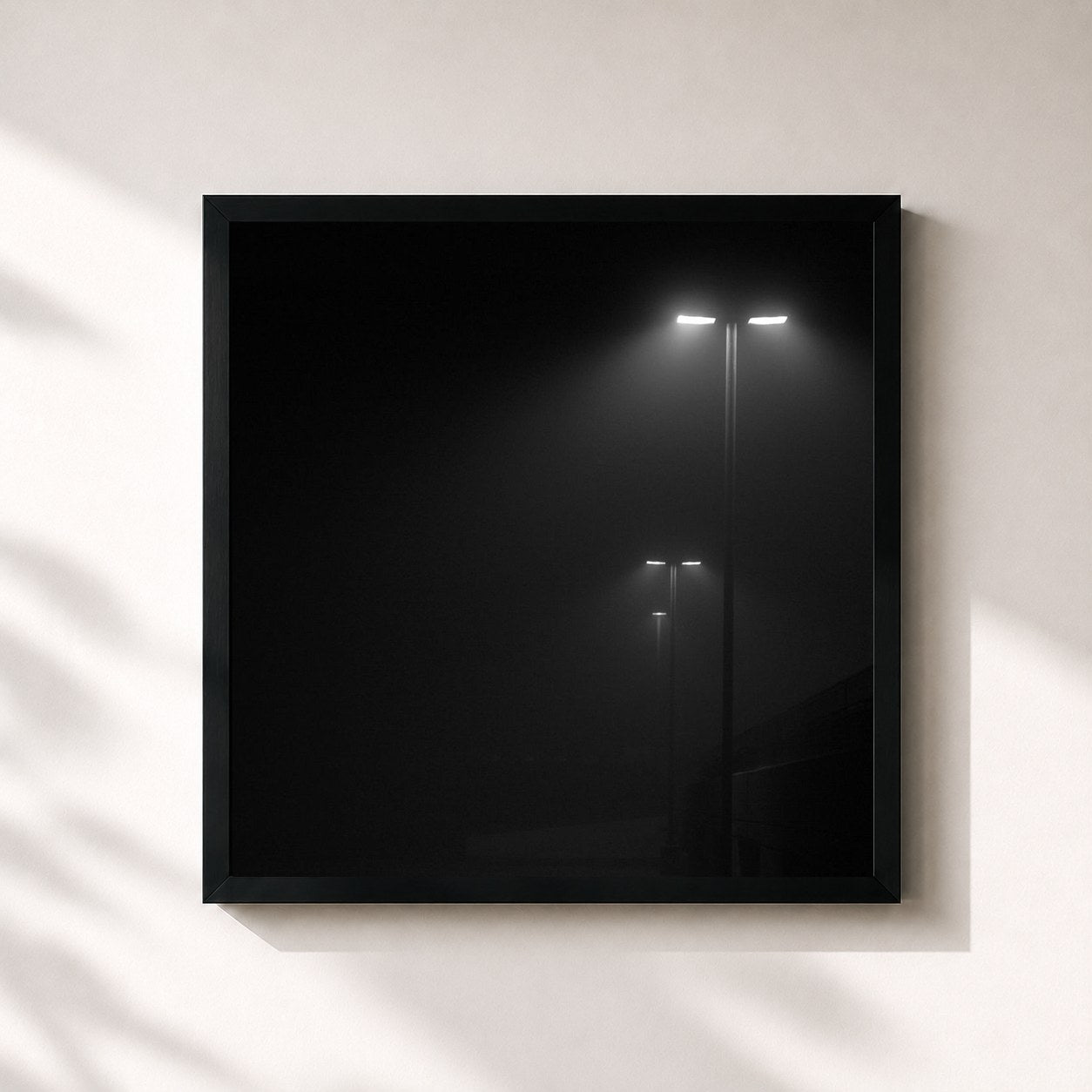 #noir Tableau carré de l'album Blanc au Noir de Klem Schen, cadre noir 32x32 cm