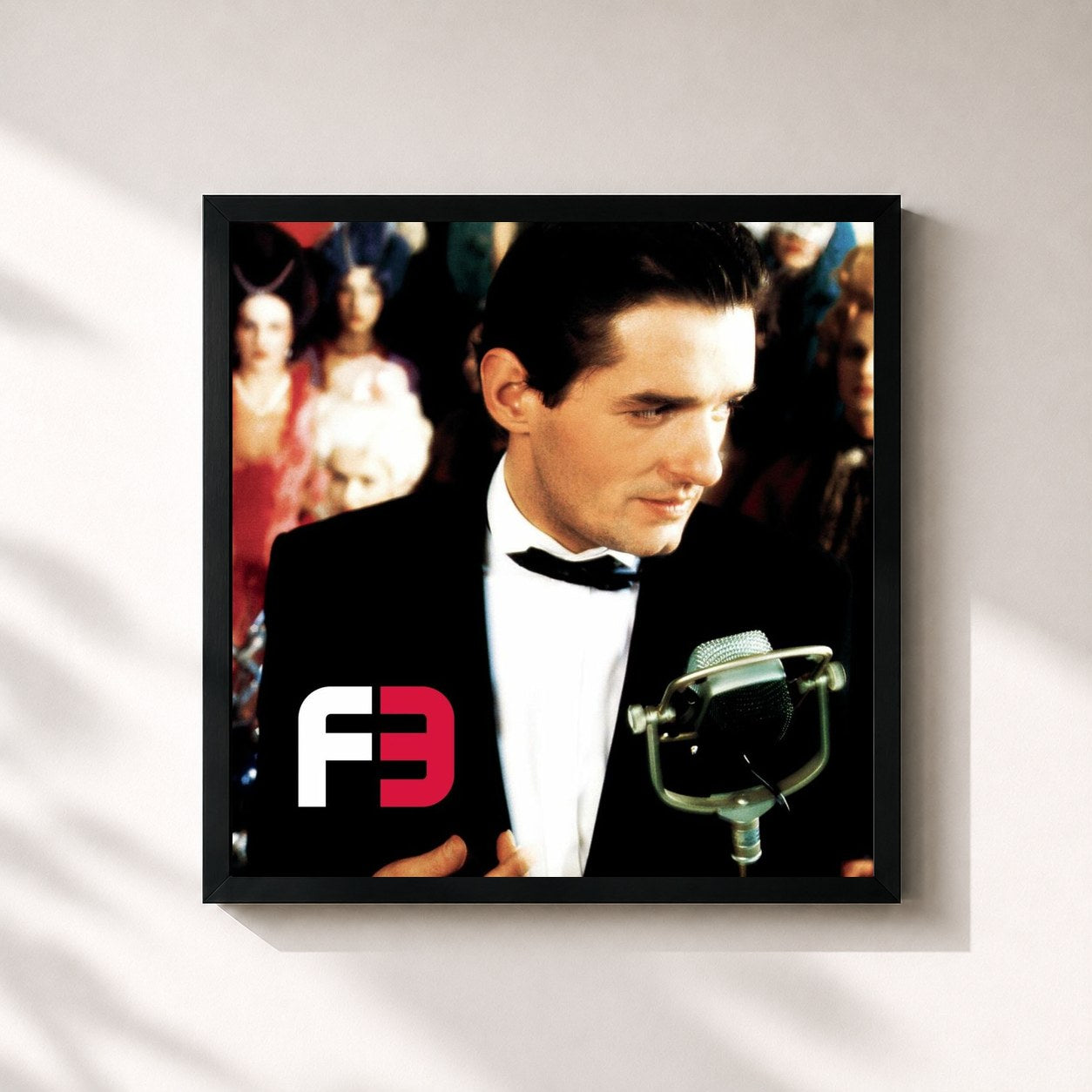 #noir Tableau carré de l'album Falco 3 25th Anniversary Edition de Falco, cadre noir 32x32 cm