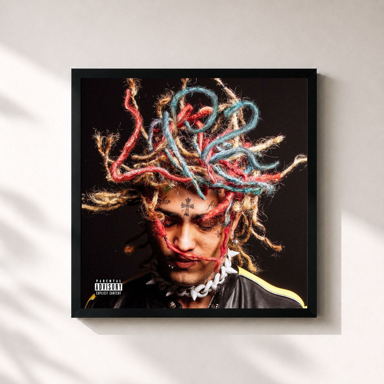 #noir Tableau carré de l'album Lil Pump 2 de Lil Pump, cadre noir 32x32 cm