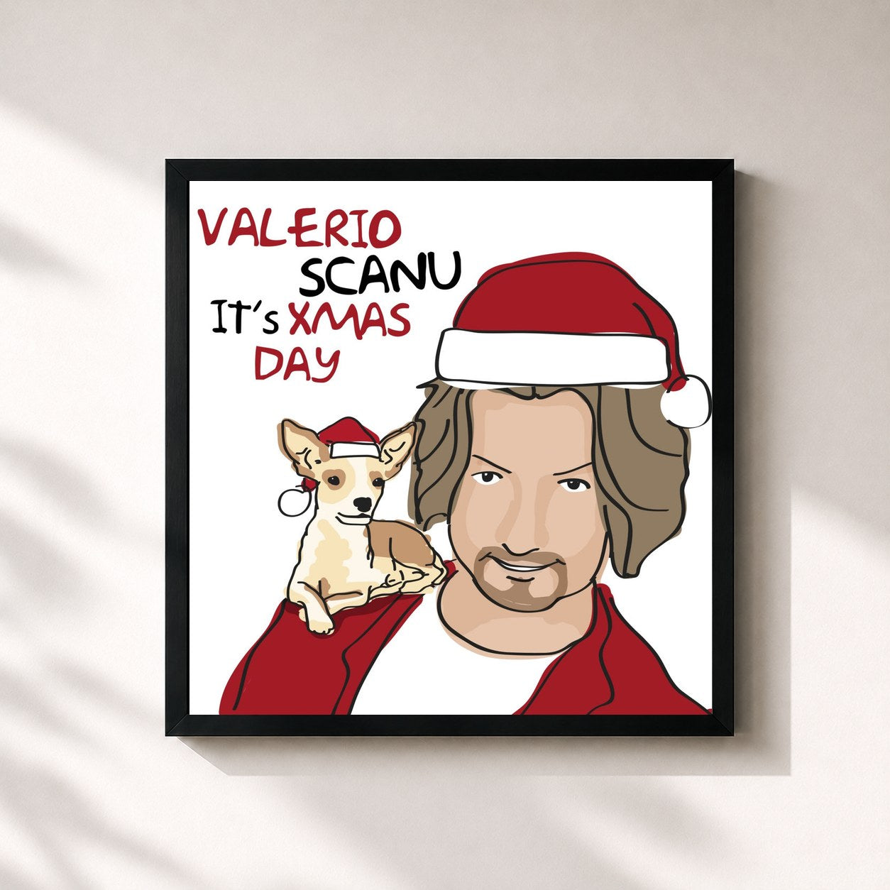 #noir Tableau carré de l'album It's Xmas Day de Valerio Scanu, cadre noir 32x32 cm