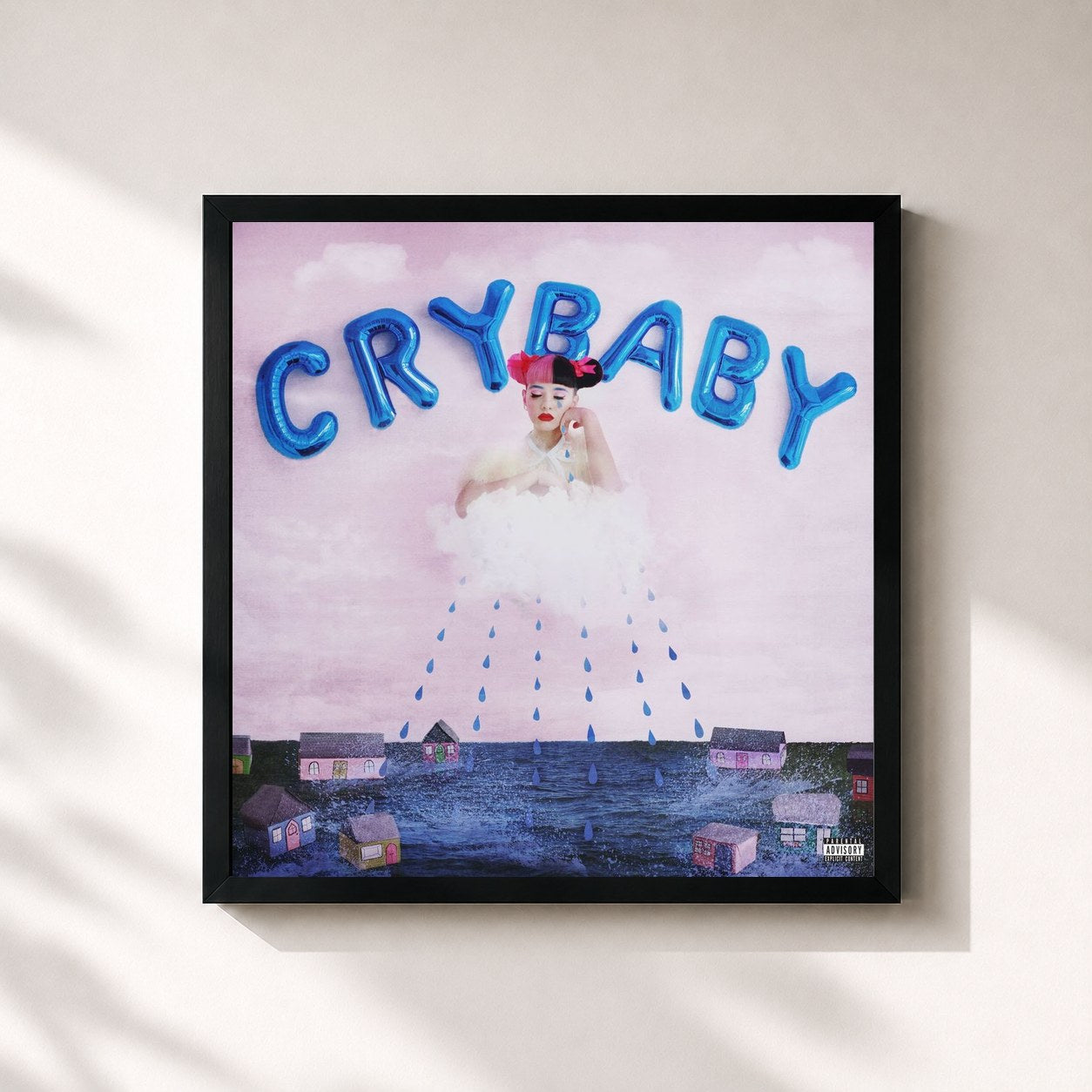 #noir Tableau carré de l'album Cry Baby de Melanie Martinez, cadre noir 32x32 cm
