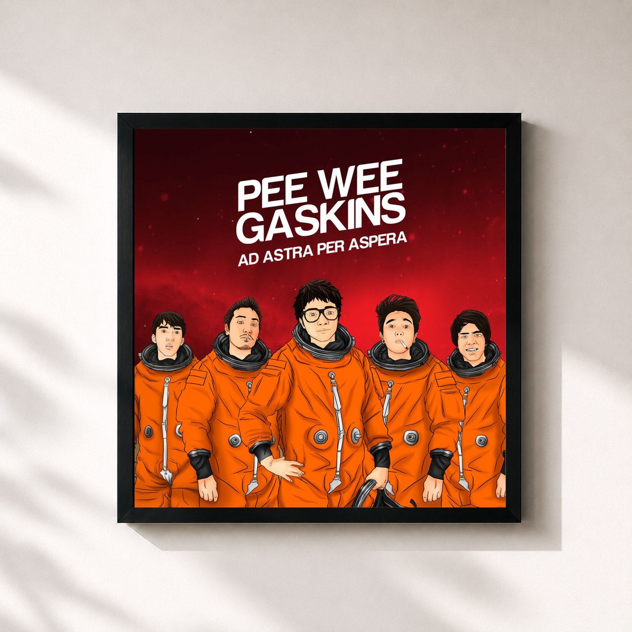 #noir Tableau carré de l'album Ad Astra Per Aspera de Pee Wee Gaskins, cadre noir 32x32 cm