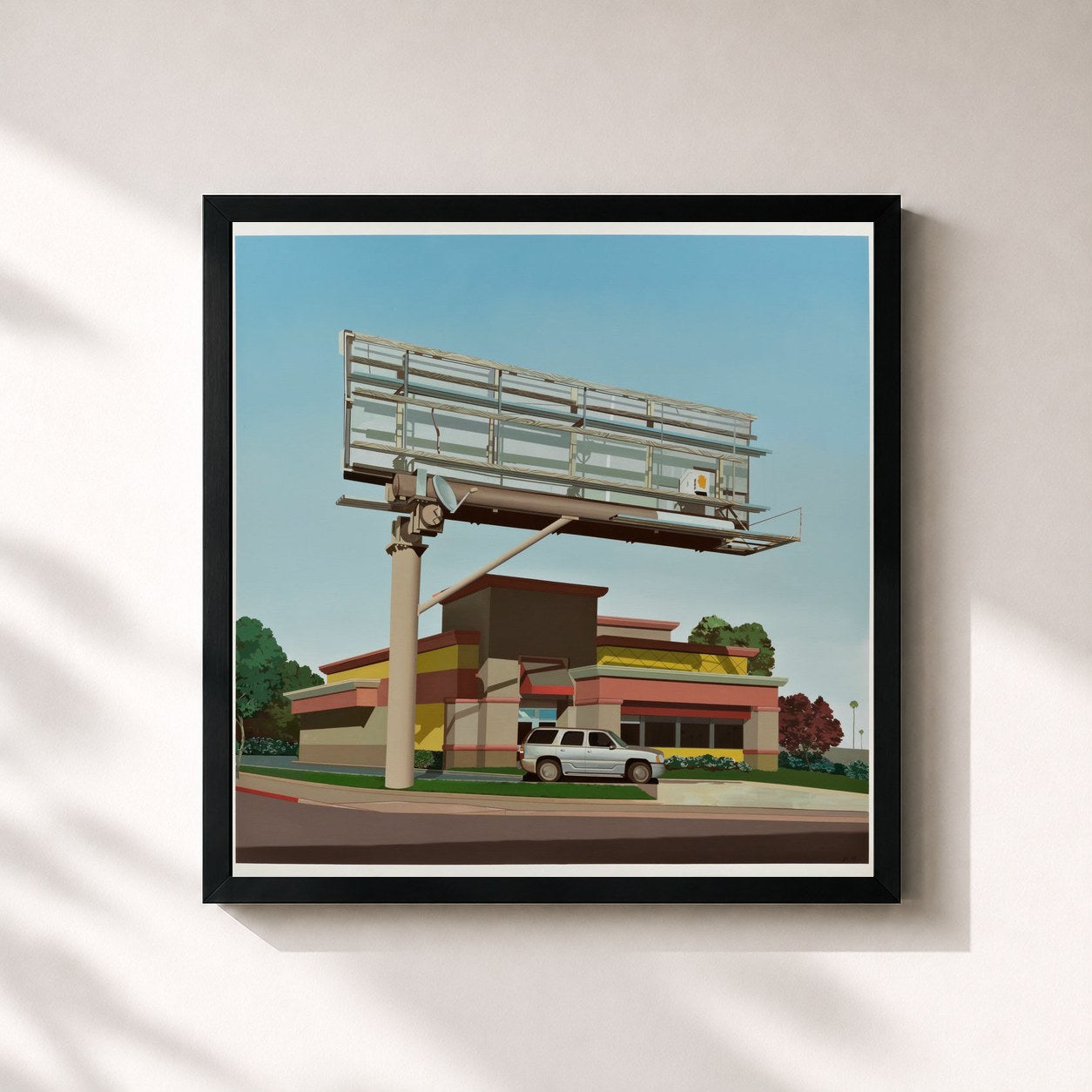 #noir Tableau carré de l'album Simpleton de Yot Club, cadre noir 32x32 cm
