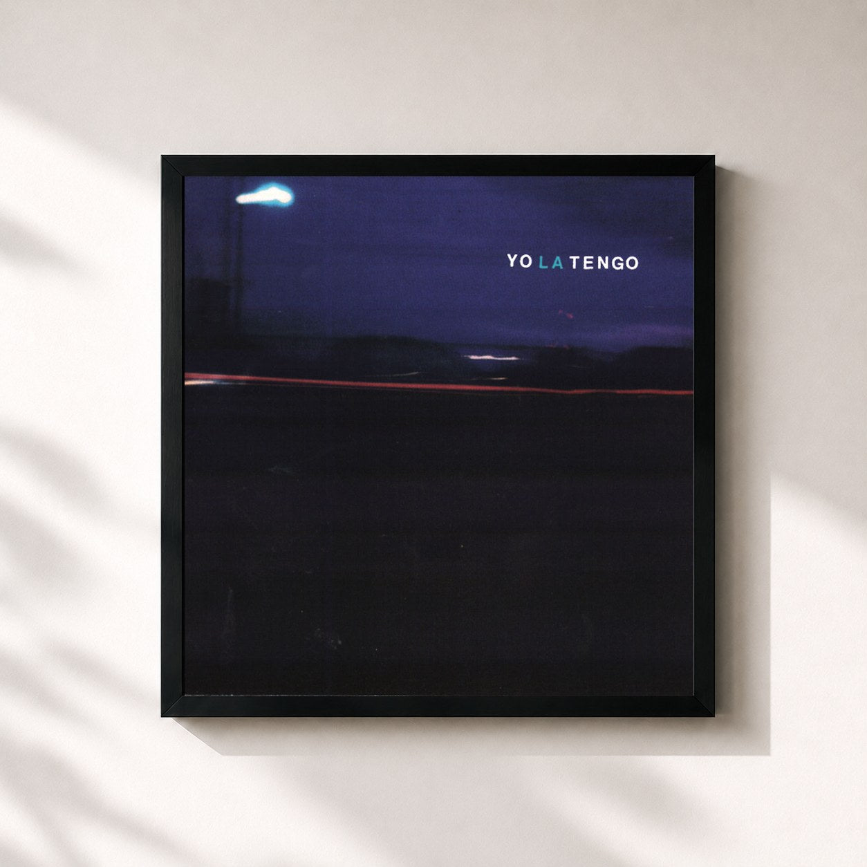 #noir Tableau carré de l'album Painful de Yo La Tengo, cadre noir 32x32 cm