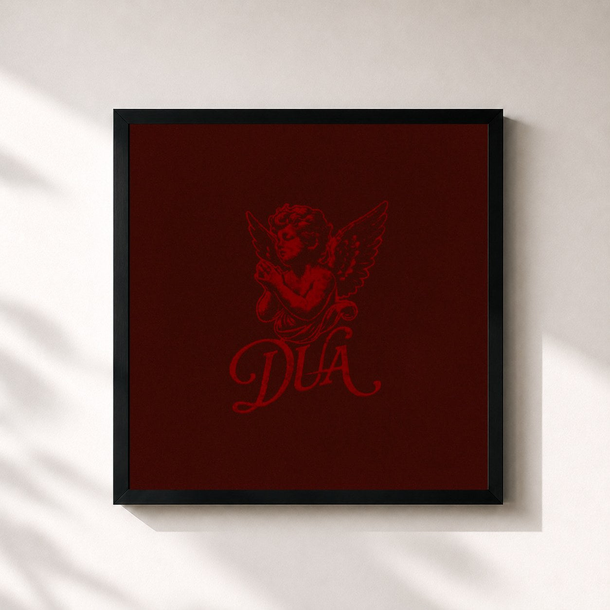 #noir Tableau carré de l'album DUA de Murda, cadre noir 32x32 cm
