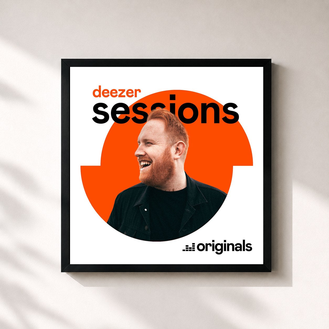 #noir Tableau carré de l'album Deezer Sessions de Gavin James, cadre noir 32x32 cm