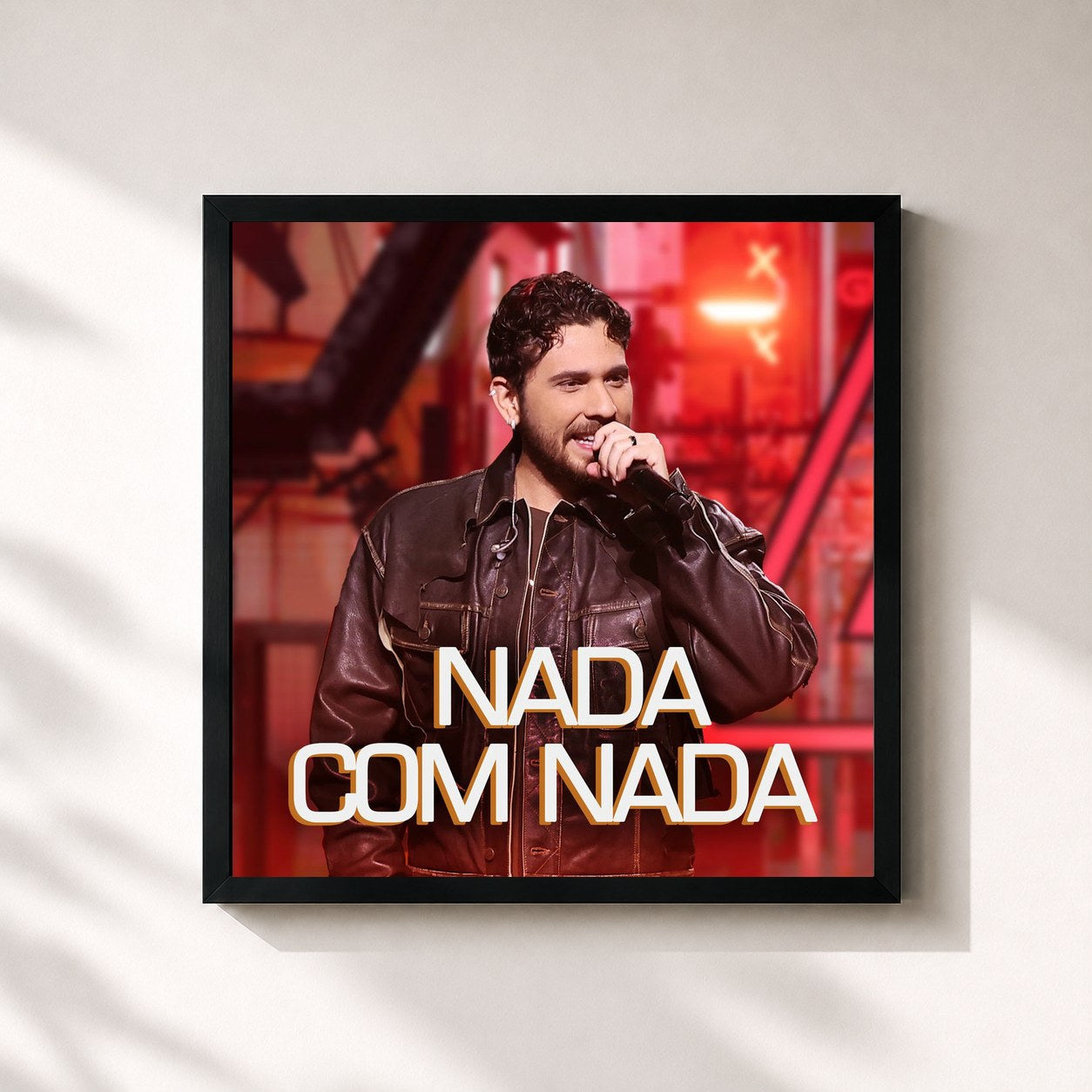 #noir Tableau carré de l'album Nada com Nada de Gustavo Mioto, cadre noir 32x32 cm