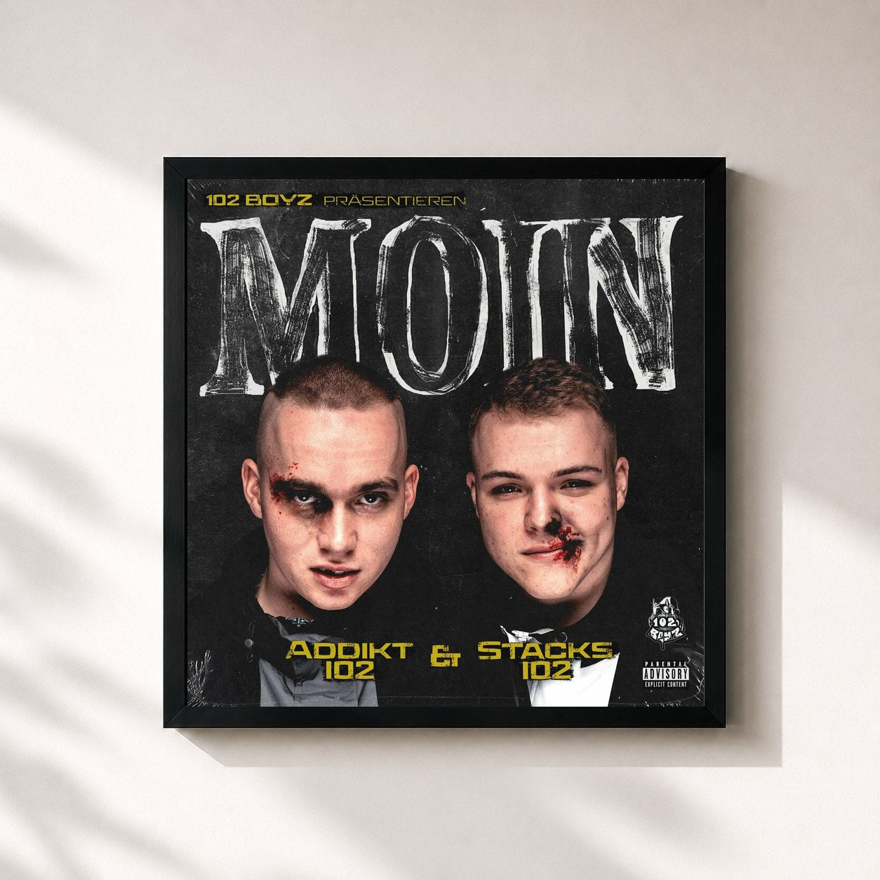 #noir Tableau carré de l'album MOIN de Addikt102, cadre noir 32x32 cm