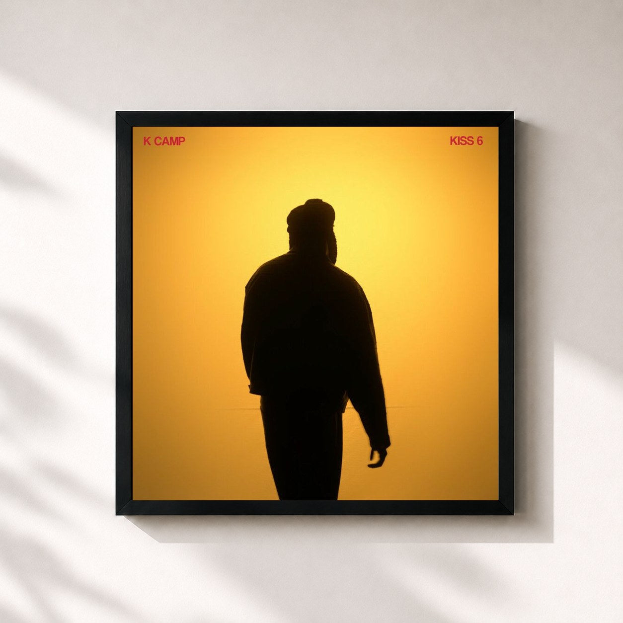 #noir Tableau carré de l'album Kiss 6 (Deluxe) de K Camp, cadre noir 32x32 cm