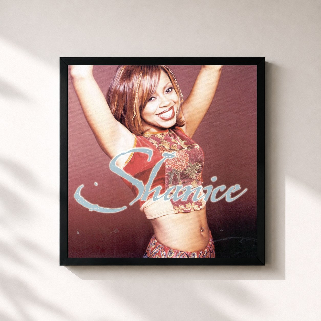 #noir Tableau carré de l'album Shanice de Shanice, cadre noir 32x32 cm