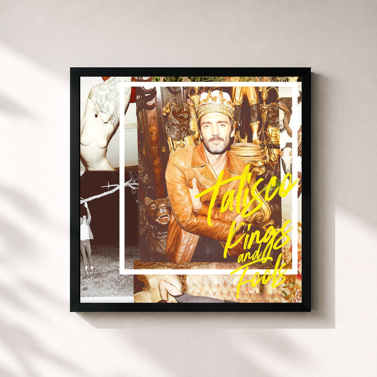 #noir Tableau carré de l'album Kings and Fools de Talisco, cadre noir 32x32 cm