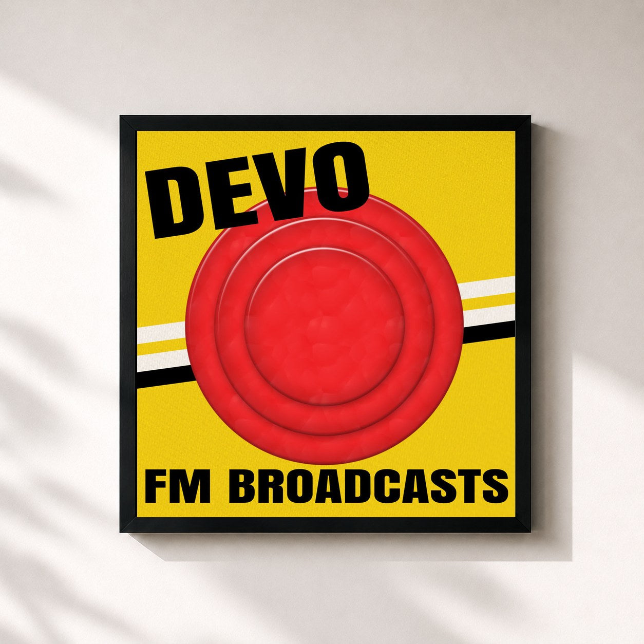 #noir Tableau carré de l'album Devo - FM Broadcasts de DEVO, cadre noir 32x32 cm