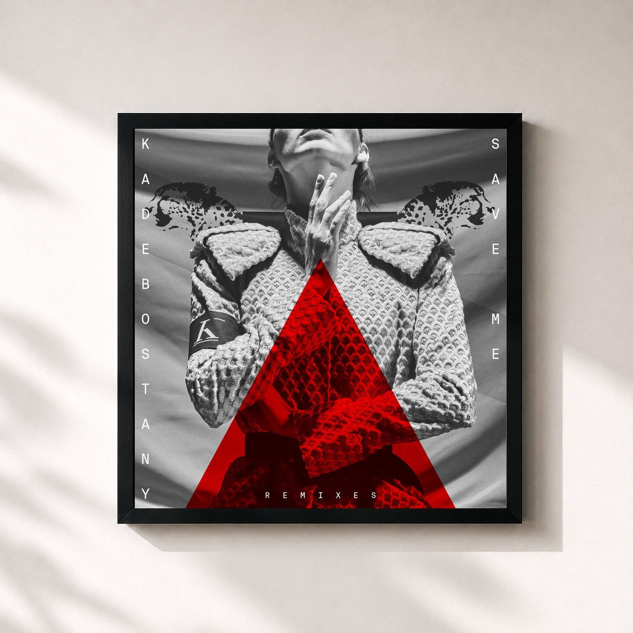 #noir Tableau carré de l'album Save Me - Remixes - Part 1 de Kadebostany, cadre noir 32x32 cm