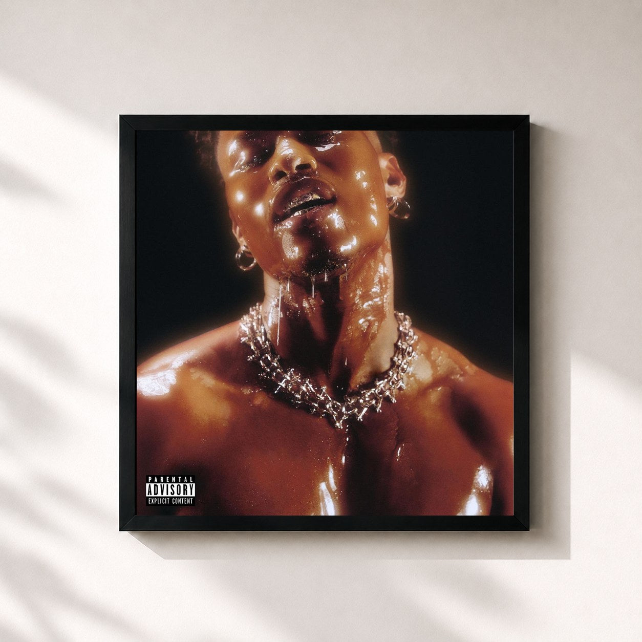 #noir Tableau carré de l'album Candydrip de Lucky Daye, cadre noir 32x32 cm