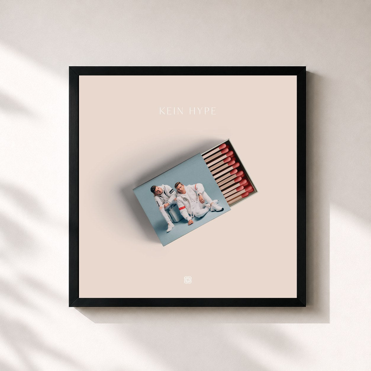 #noir Tableau carré de l'album Kein Hype de O'Bros, cadre noir 32x32 cm