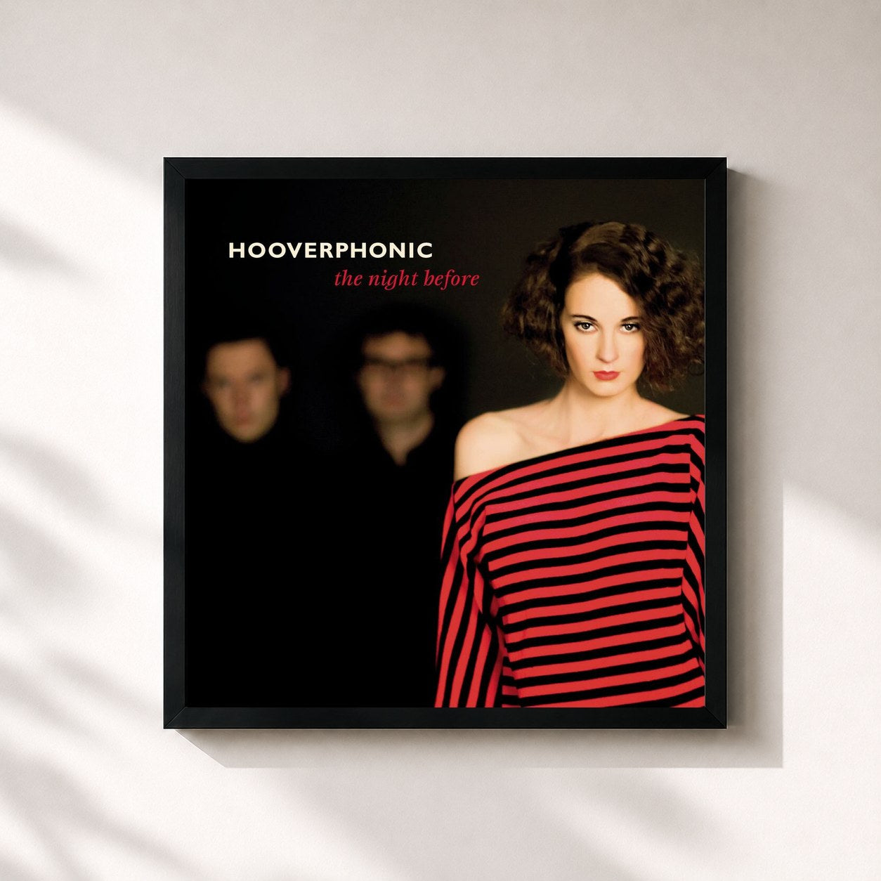 #noir Tableau carré de l'album The Night Before de Hooverphonic, cadre noir 32x32 cm