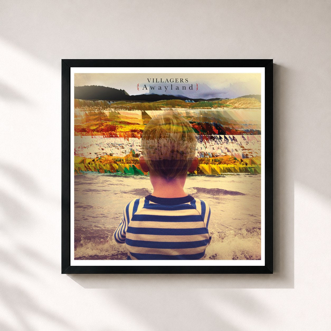 #noir Tableau carré de l'album {Awayland} de Villagers, cadre noir 32x32 cm