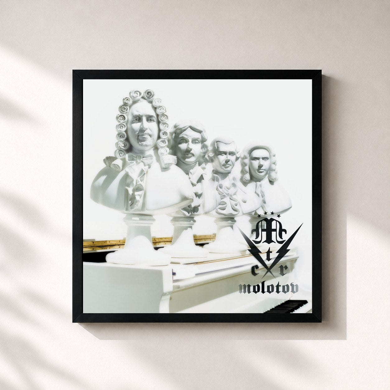 #noir Tableau carré de l'album Con Todo Respeto de Molotov, cadre noir 32x32 cm