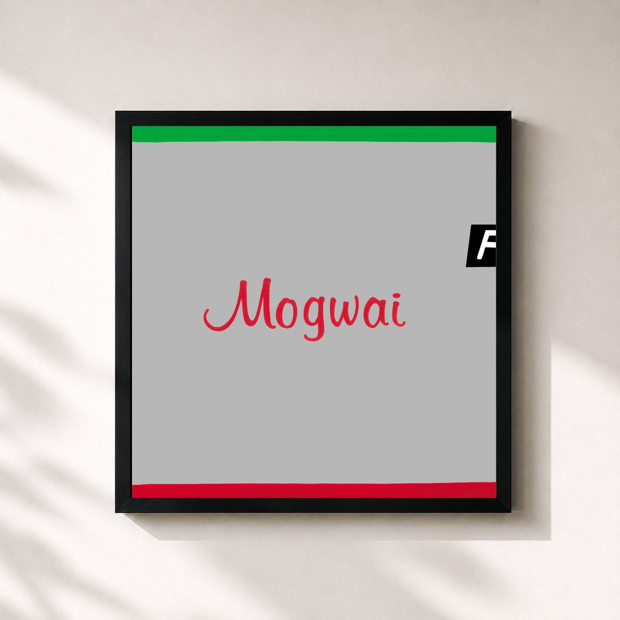 #noir Tableau carré de l'album Happy Songs for Happy People de Mogwai, cadre noir 32x32 cm