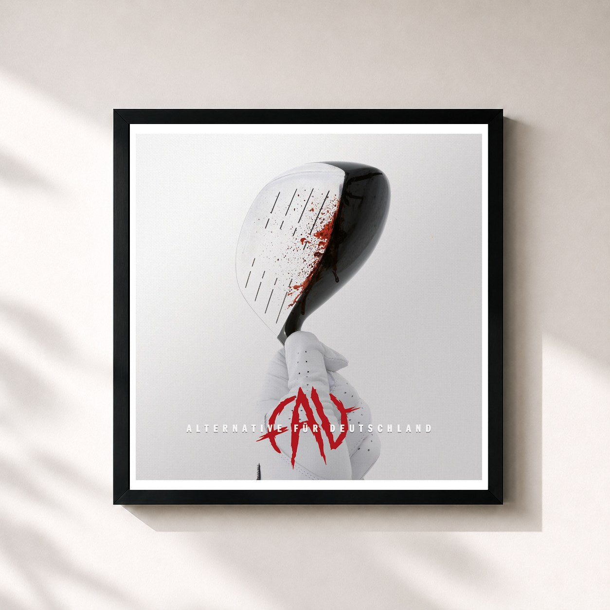 #noir Tableau carré de l'album Alternative für Deutschland de Favorite, cadre noir 32x32 cm
