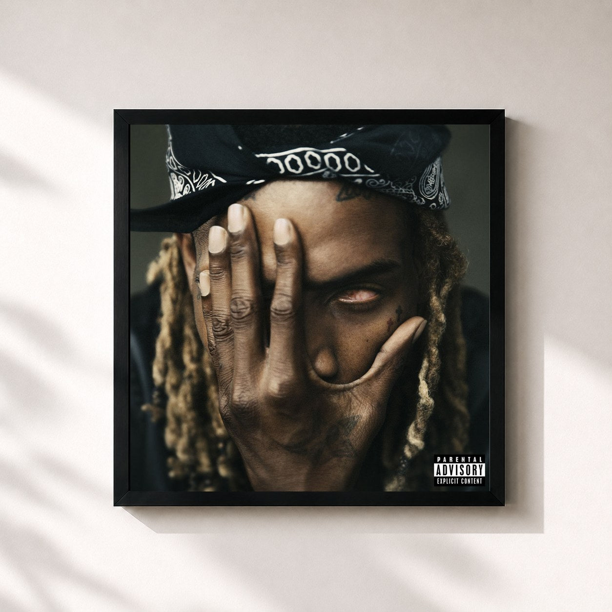 #noir Tableau carré de l'album Fetty Wap de Fetty Wap, cadre noir 32x32 cm