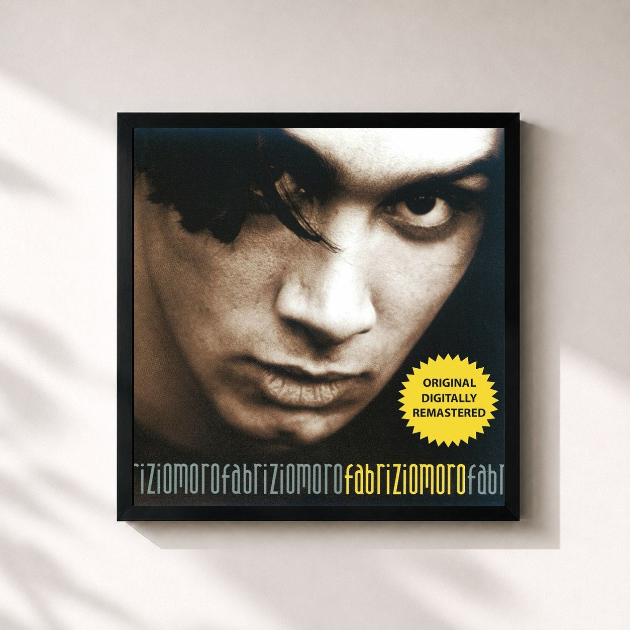 #noir Tableau carré de l'album Fabrizio Moro de Fabrizio Moro, cadre noir 32x32 cm