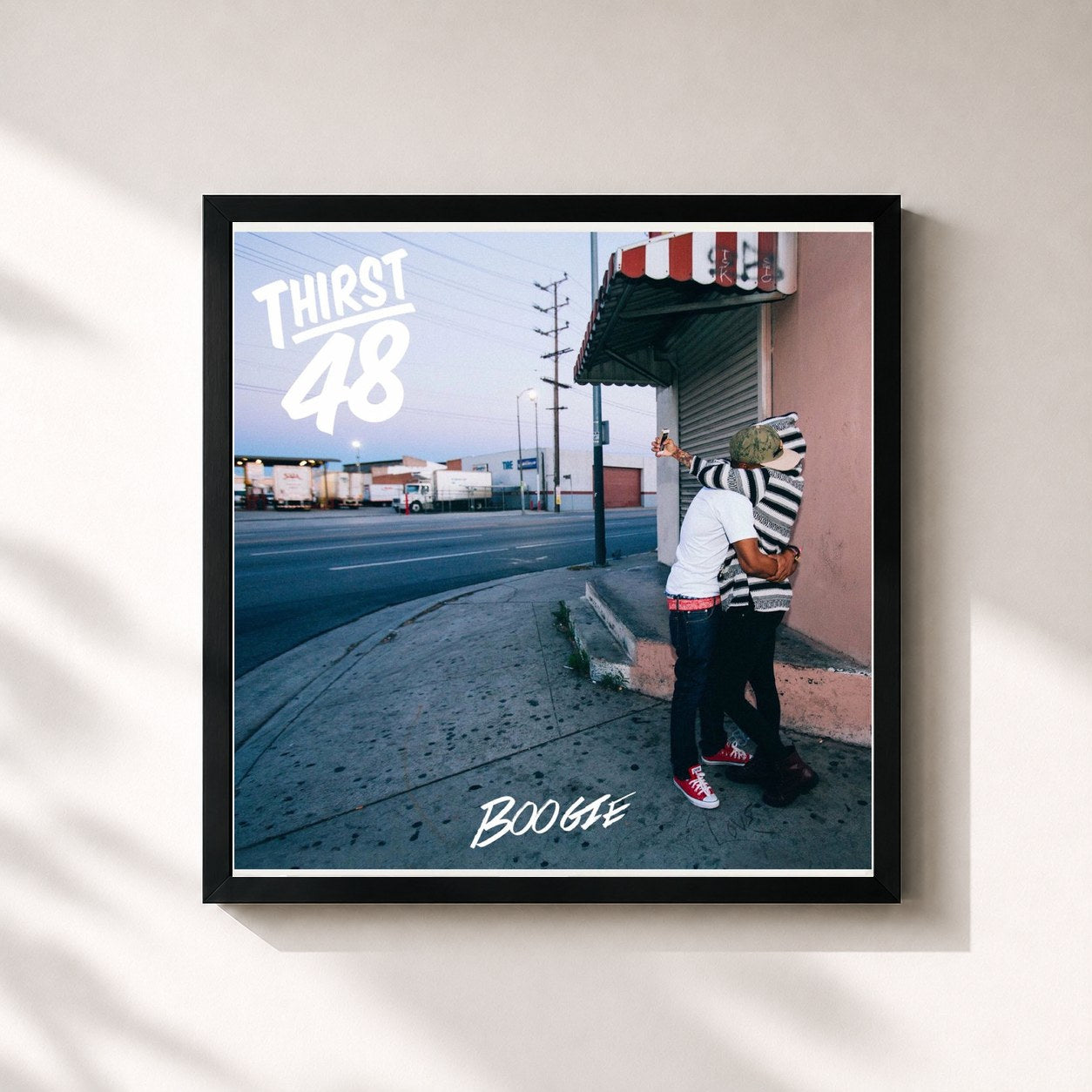 #noir Tableau carré de l'album Thirst 48 de WESTSIDE BOOGIE, cadre noir 32x32 cm