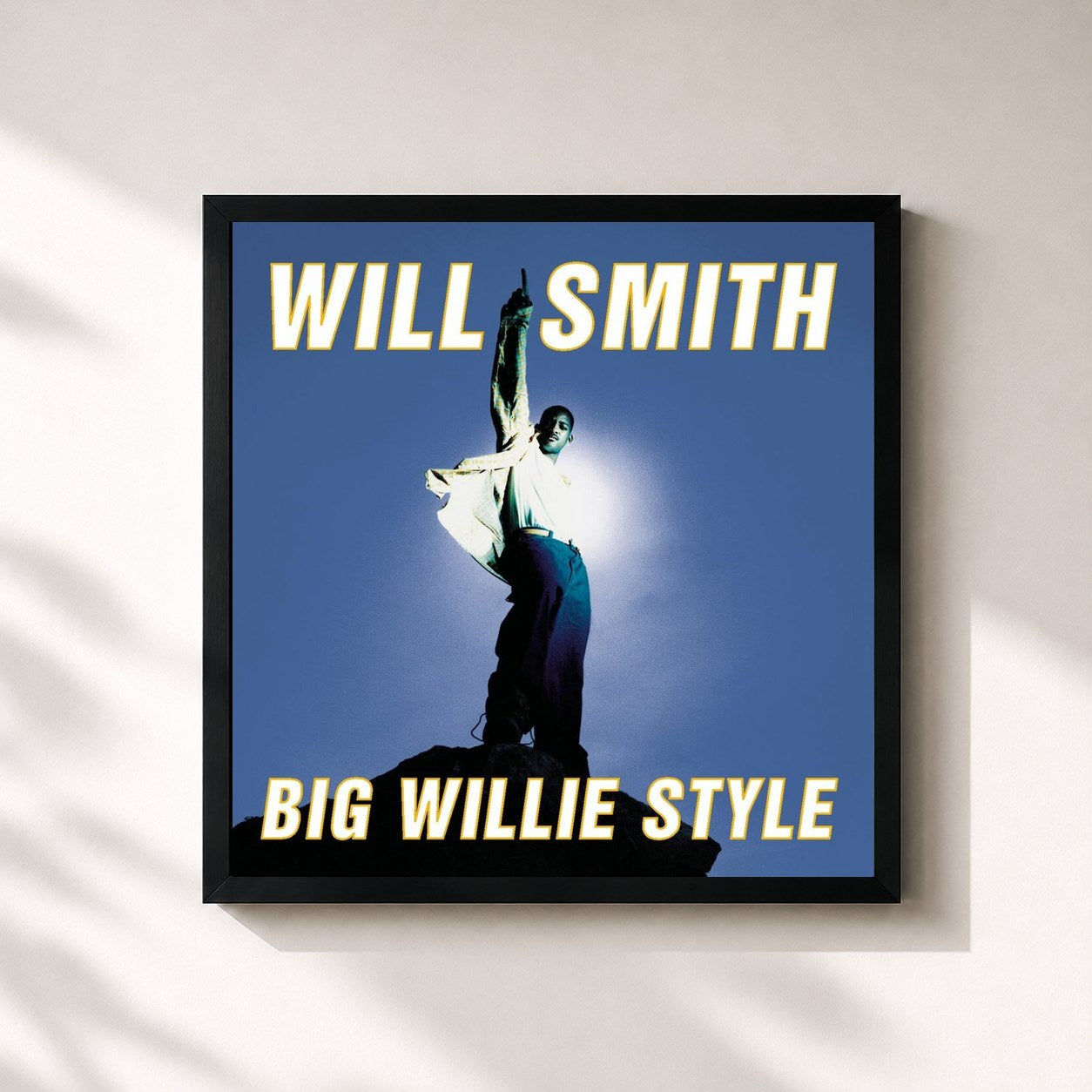 #noir Tableau carré de l'album Big Willie Style de Will Smith, cadre noir 32x32 cm