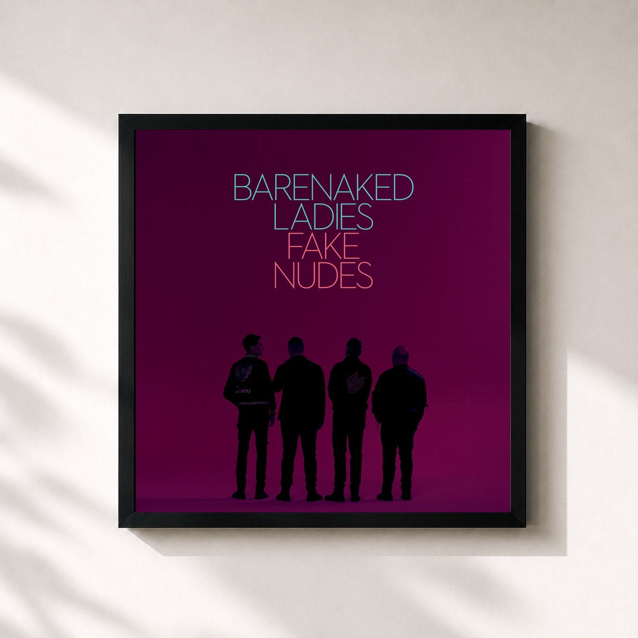 #noir Tableau carré de l'album Fake Nudes de Barenaked Ladies, cadre noir 32x32 cm