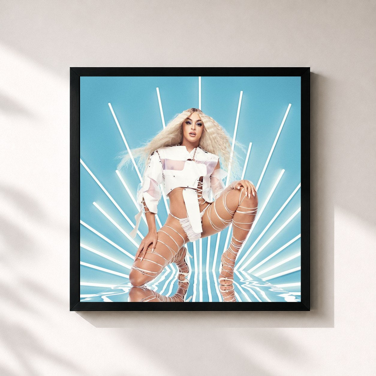 #noir Tableau carré de l'album Não Para Não de Pabllo Vittar, cadre noir 32x32 cm