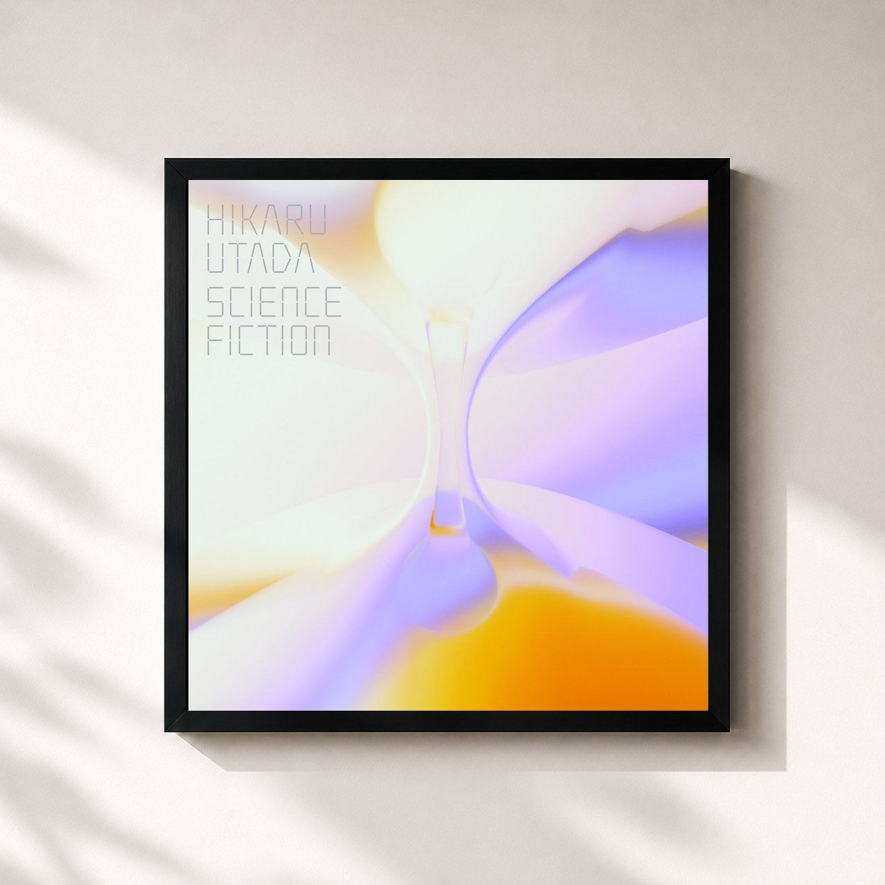 #noir Tableau carré de l'album SCIENCE FICTION de Hikaru Utada, cadre noir 32x32 cm