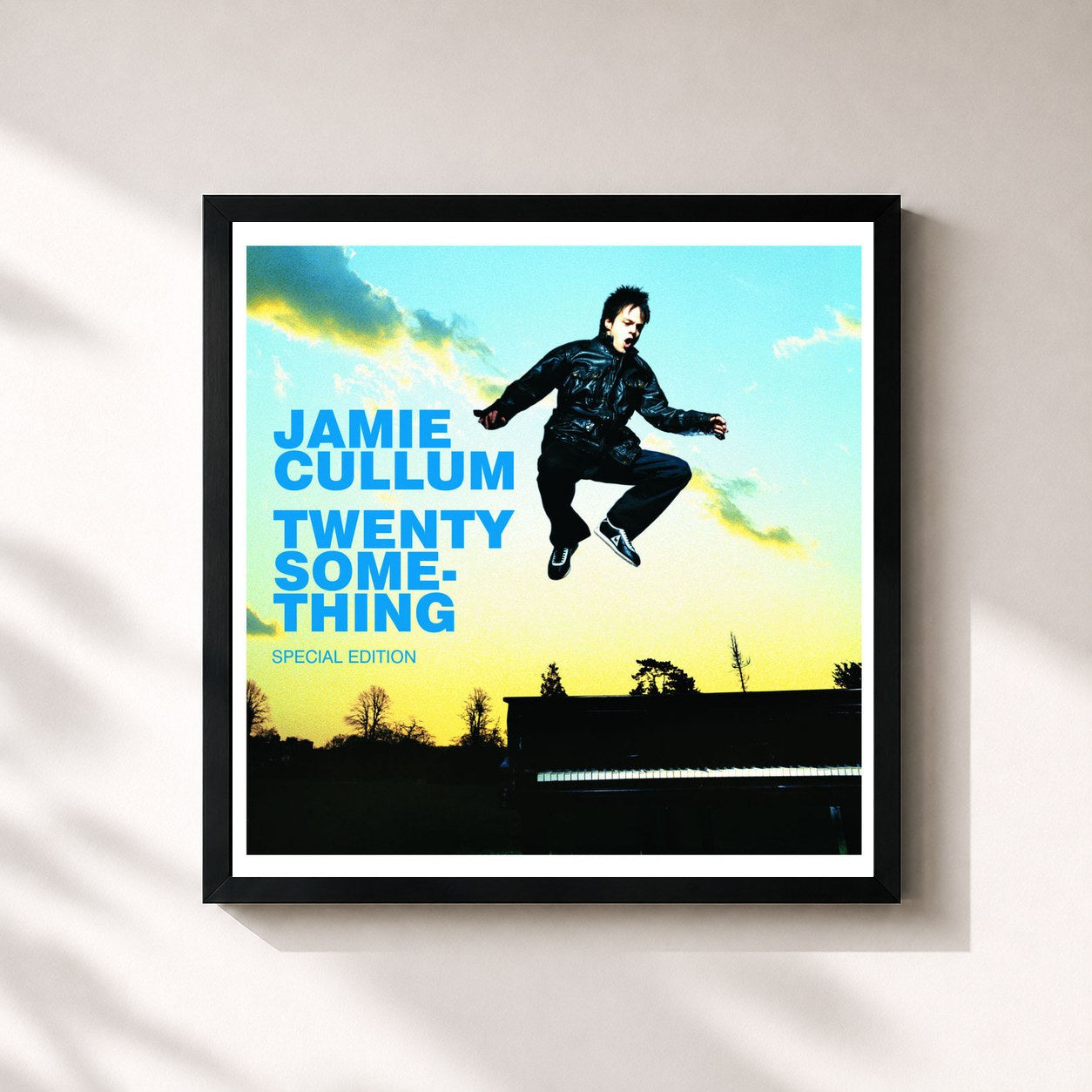 #noir Tableau carré de l'album Twentysomething (Special Edition) de Jamie Cullum, cadre noir 32x32 cm
