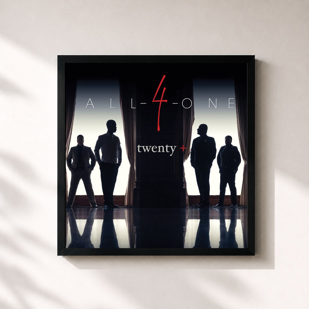 #noir Tableau carré de l'album Twenty+ de All-4-One, cadre noir 32x32 cm