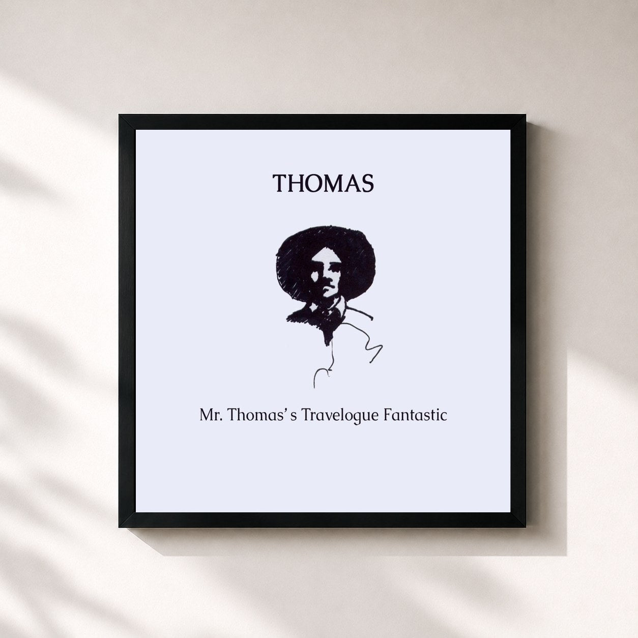 #noir Tableau carré de l'album Mr. Thomas's Travelogue Fantastic de Thomas, cadre noir 32x32 cm