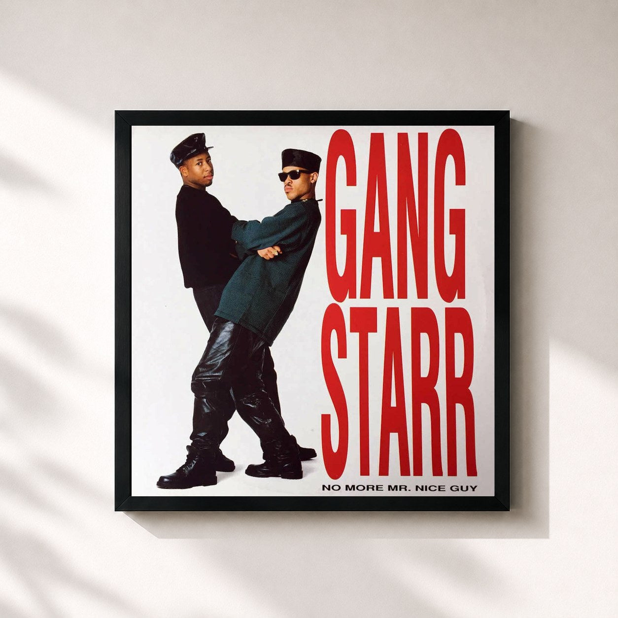 #noir Tableau carré de l'album No More Mr. Nice Guy de Gang Starr, cadre noir 32x32 cm