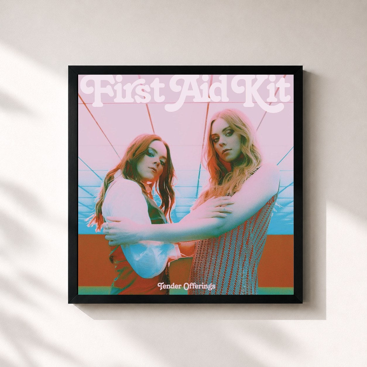 #noir Tableau carré de l'album Tender Offerings - EP de First Aid Kit, cadre noir 32x32 cm