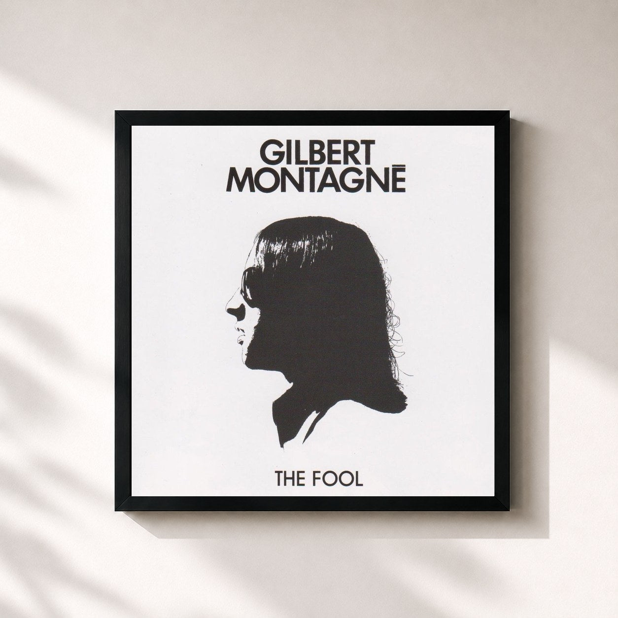 #noir Tableau carré de l'album The Fool de Gilbert Montagné, cadre noir 32x32 cm