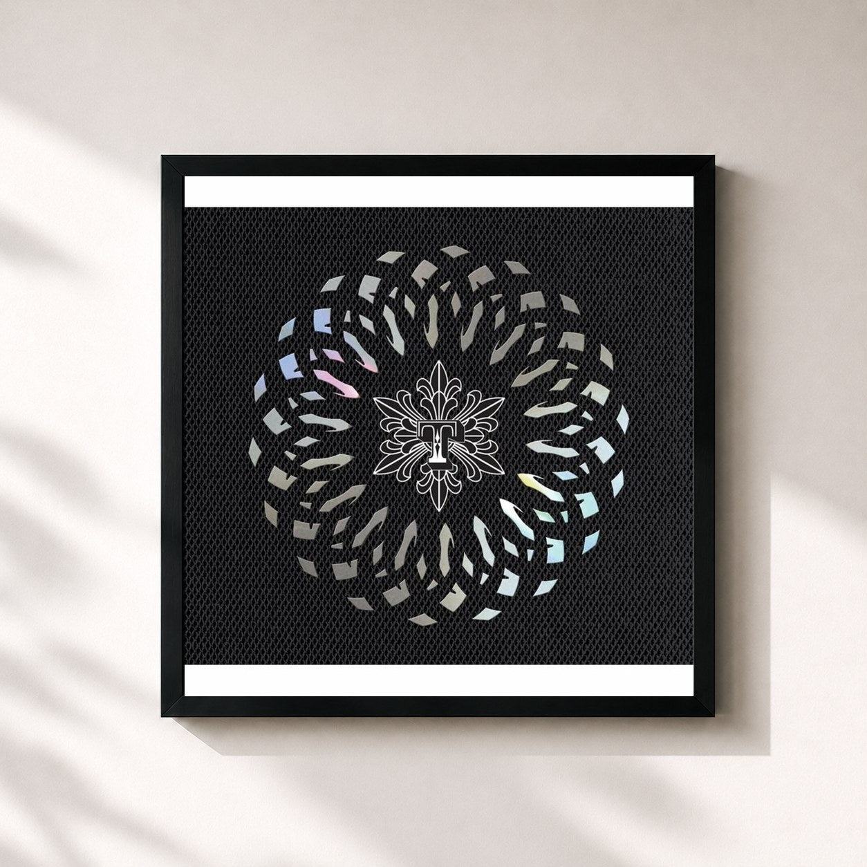 #noir Tableau carré de l'album Solar de TAEYANG, cadre noir 32x32 cm