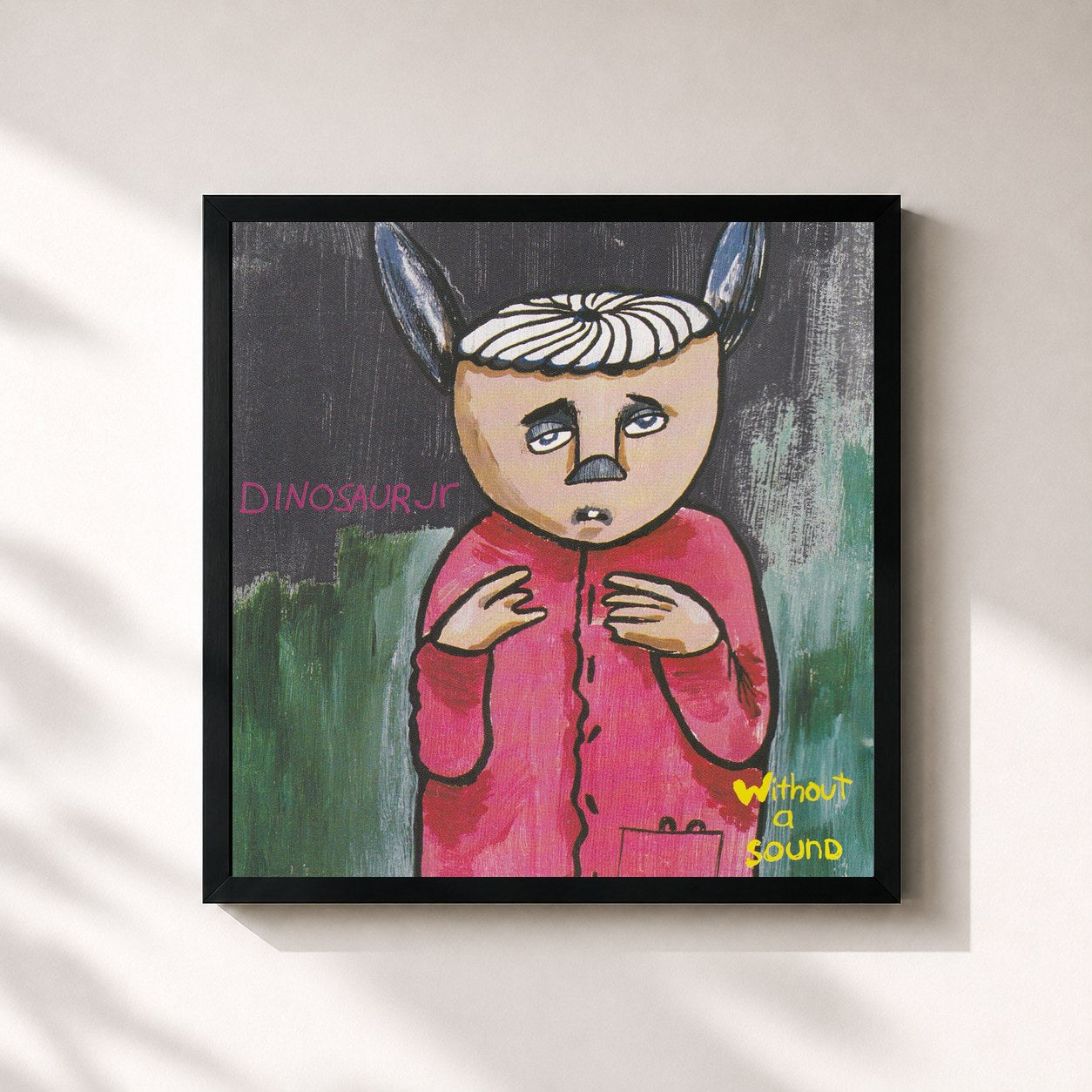 #noir Tableau carré de l'album Without a Sound de Dinosaur Jr., cadre noir 32x32 cm