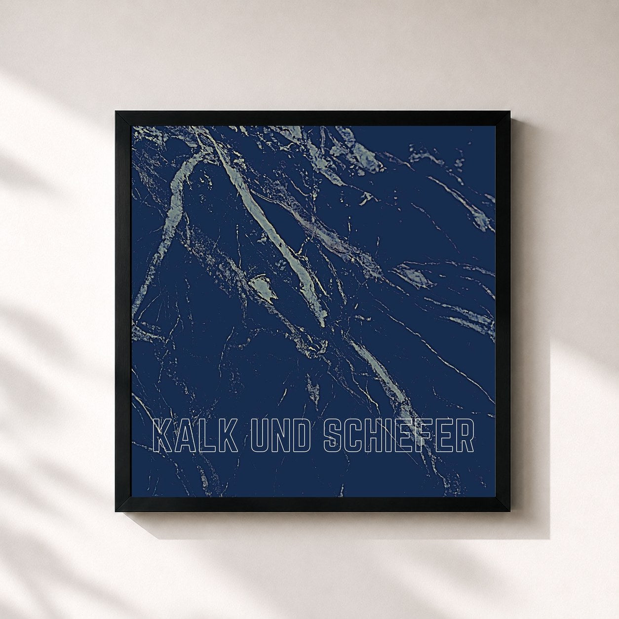 #noir Tableau carré de l'album Kalk und Schiefer de Finesse, cadre noir 32x32 cm
